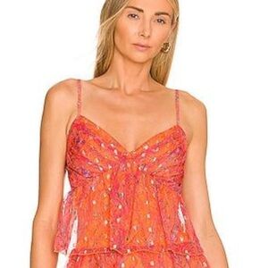 House of Harlow 1960 Vibrant Red Camisole